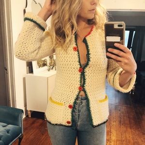 1970s vintage knit sweater cardigan